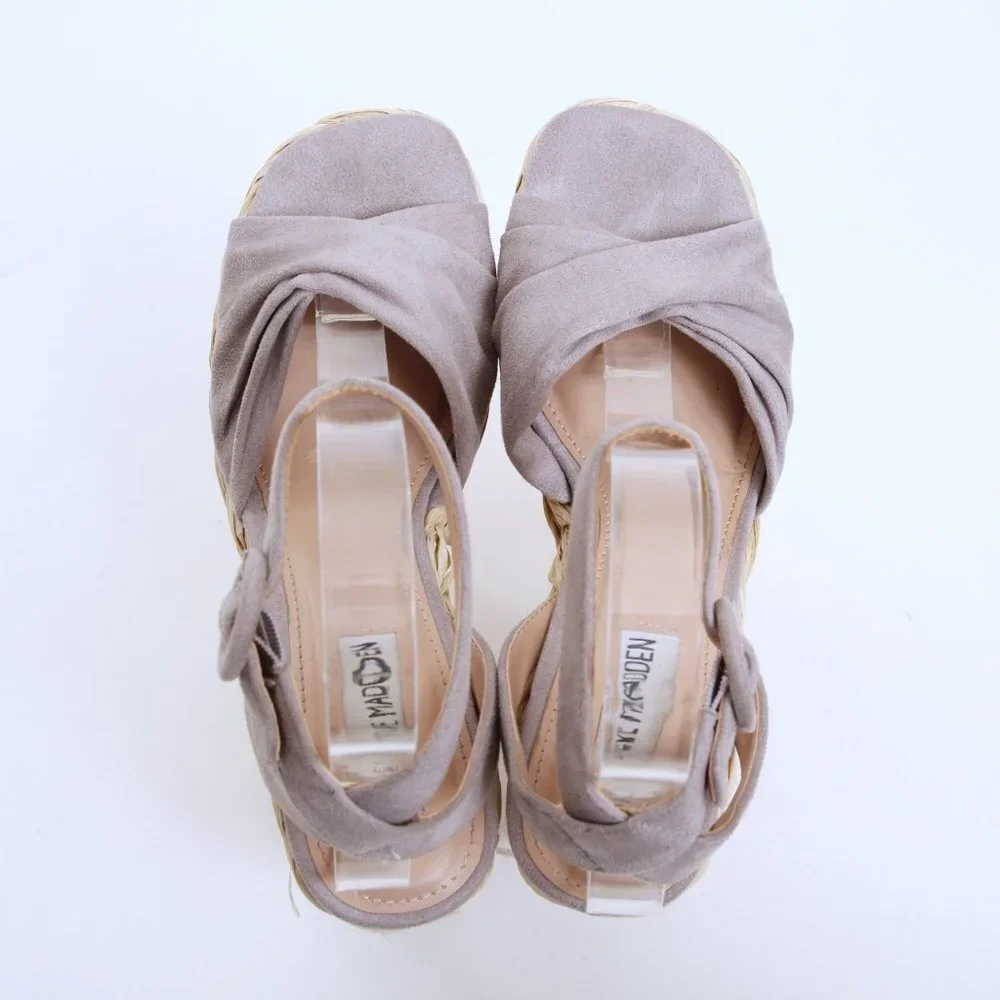 Steve Madden Poloma Textile Wedge Sandals Gray Women‎ Size 7.5